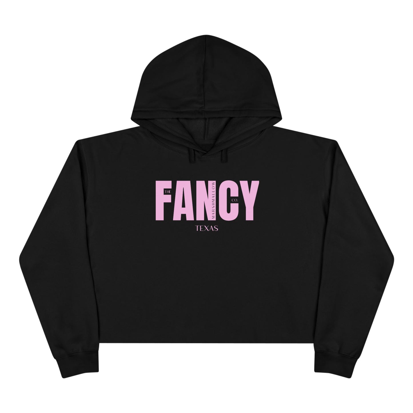 Fancy Cropped Hoodie — Pink Lettering Crop Sweatshirt