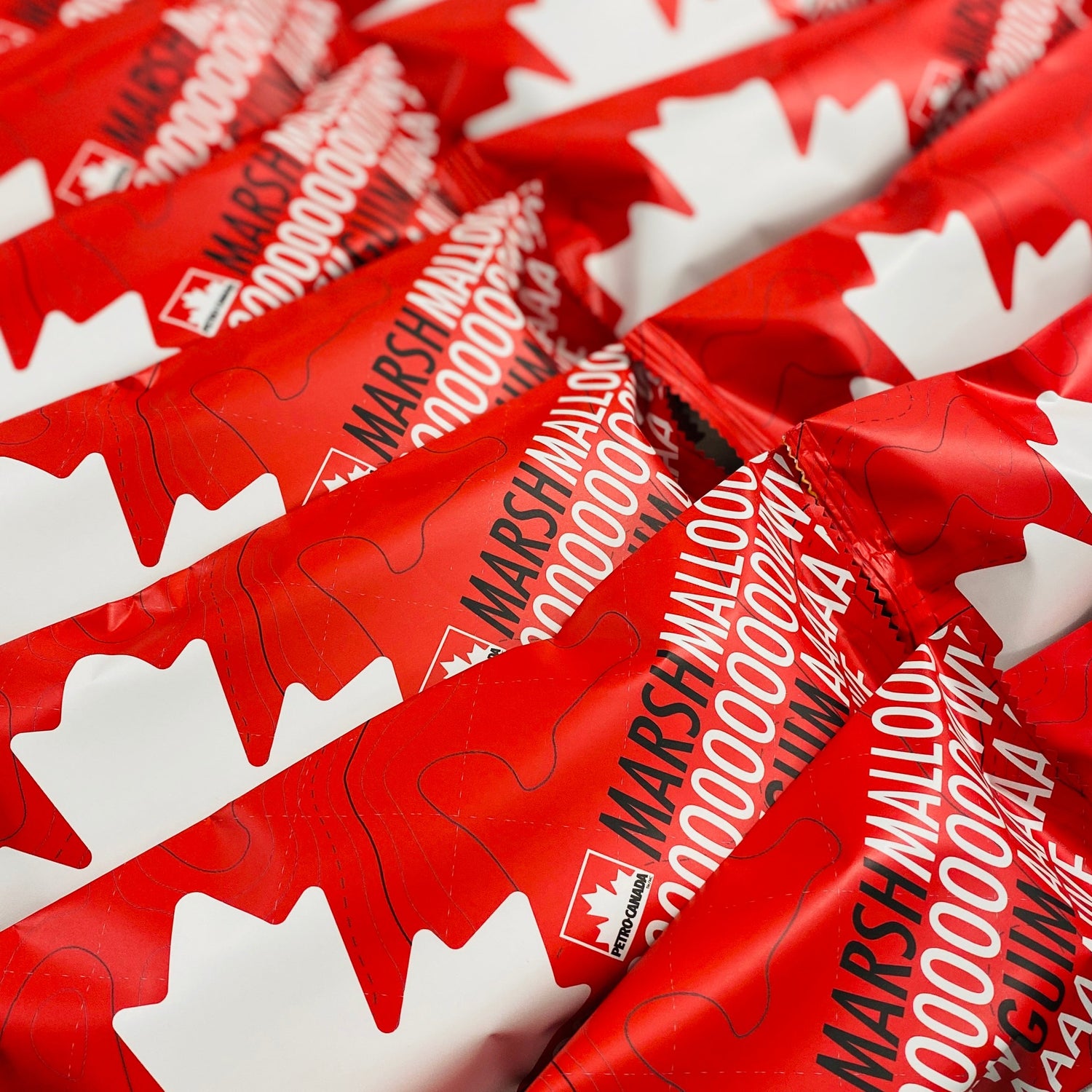 Close up of Red packaging of custom marshmallow